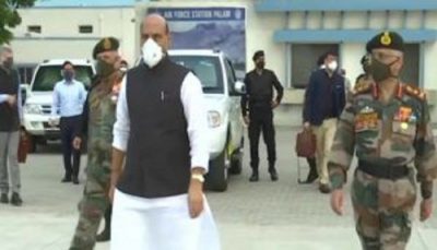 rajnath singh arrives in leh