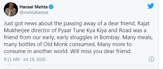 rajat mukherjee passes away