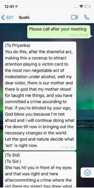 rhea lawyer releases whatsapp chat