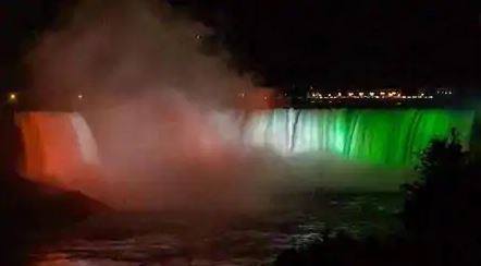 Canada Niagara Falls illuminated