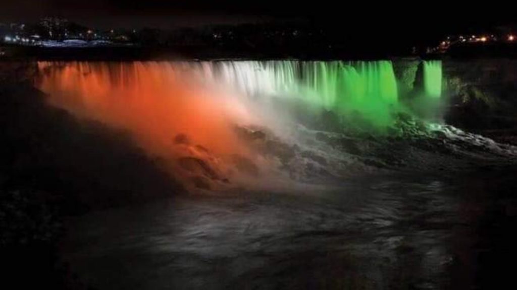 Canada Niagara Falls illuminated