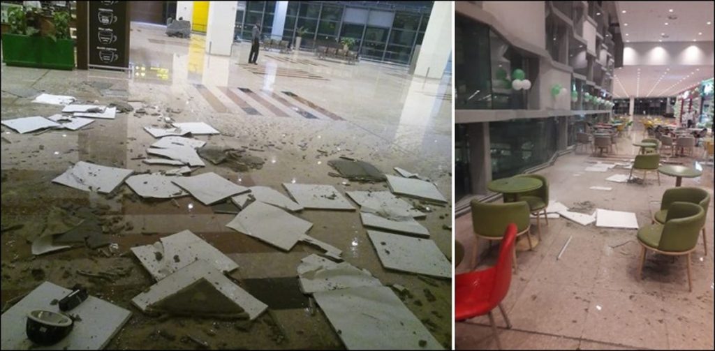 Islamabad airport ceiling collapses