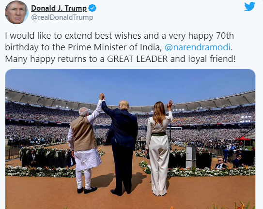 Trump congratulates PM Modi