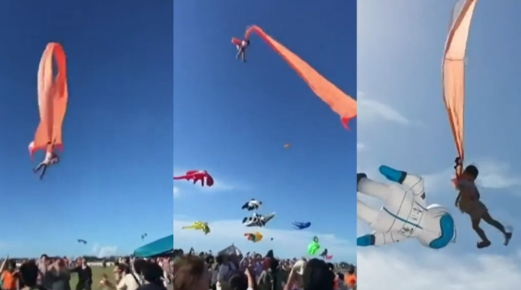 3 year old girl flies kite