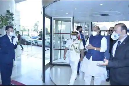 Rajnath Singh arrives Tehran
