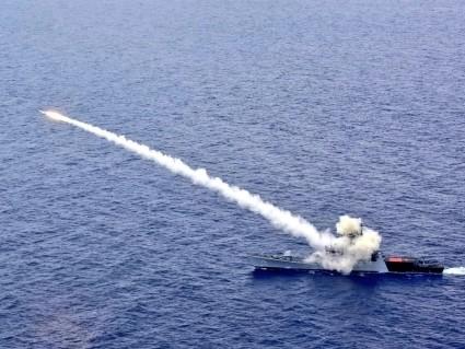Navy Warship INS Kora fires