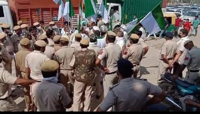 farmer protest delhi haryana border