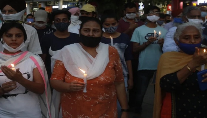 Candle march in Chandigarh