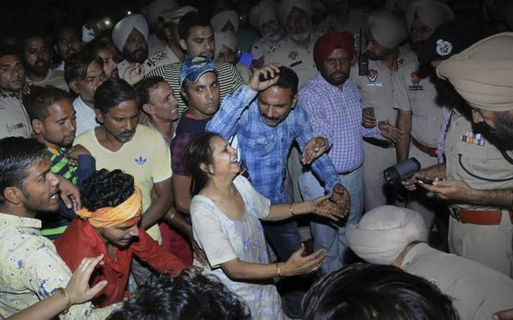 Families of the victims of the Amritsar train accident
