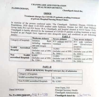 Chandigarh Administration issues notification