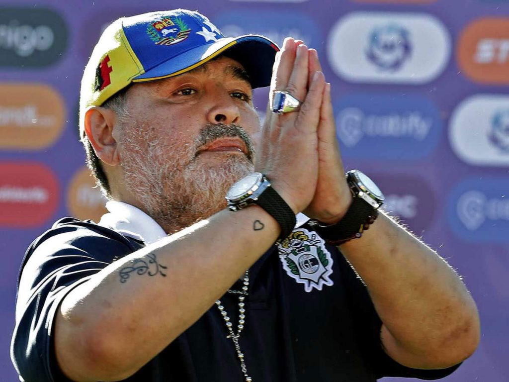 Argentinian football legend Diego Maradona