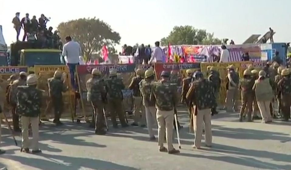 Protesting Farmers block