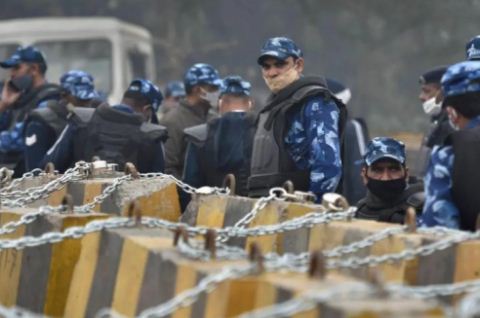 Protesting Farmers block