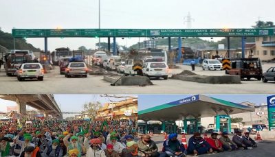 Farmers protest toll plaza free