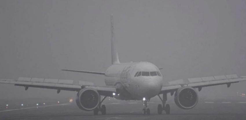 Delayed flight due to fog