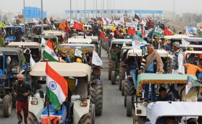 Farmers tractor rally