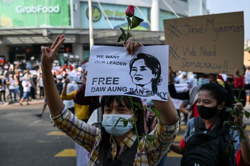 Nationwide protests against myanmar coup
