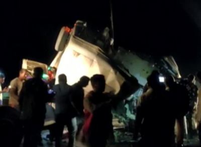 Andhra Pradesh bus truck collision