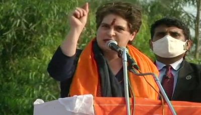 Priyanka gandhi address kishan panchyat