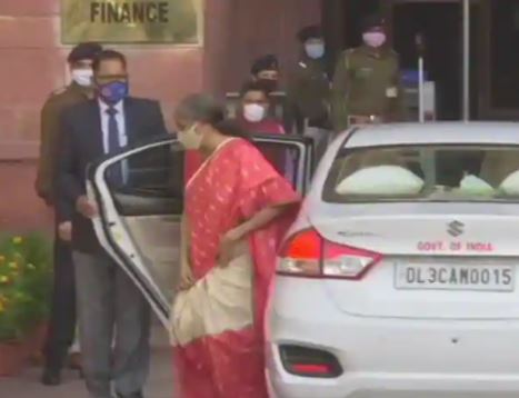 Nirmala Sitharaman arrives at finance ministry