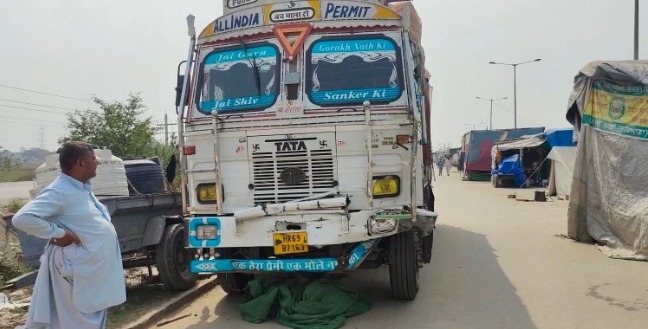 truck rammed into the tents