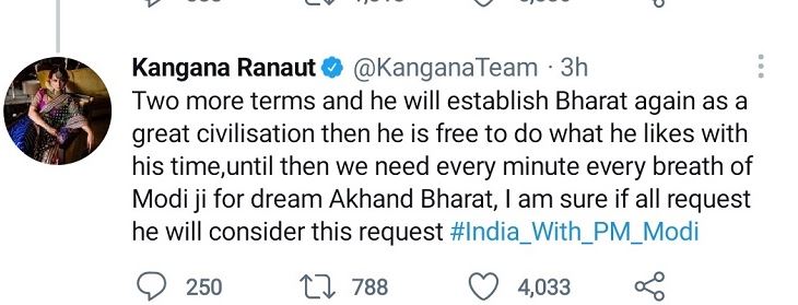 Kangana Ranaut about Modi 