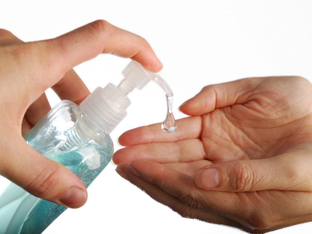 Hand sanitizers made during corona pandemic