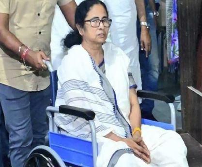 Wheelchair-bound Mamata Banerjee