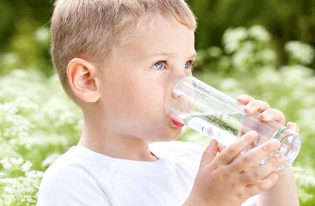 Child drinking water trick