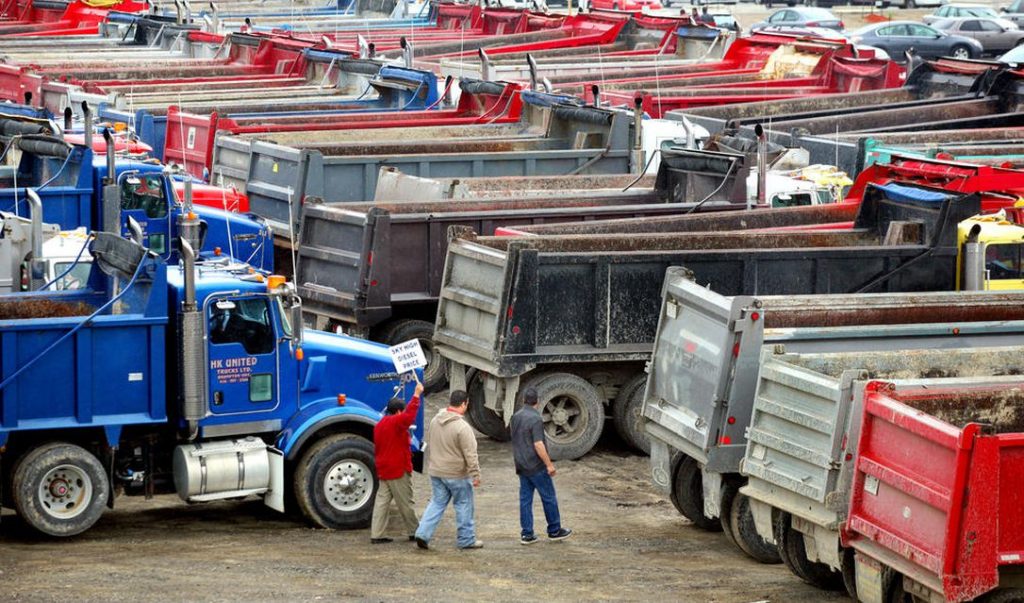 Dump truck drivers strike
