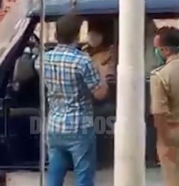 Young man slapped police officer