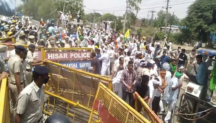Farmer protest in hisar