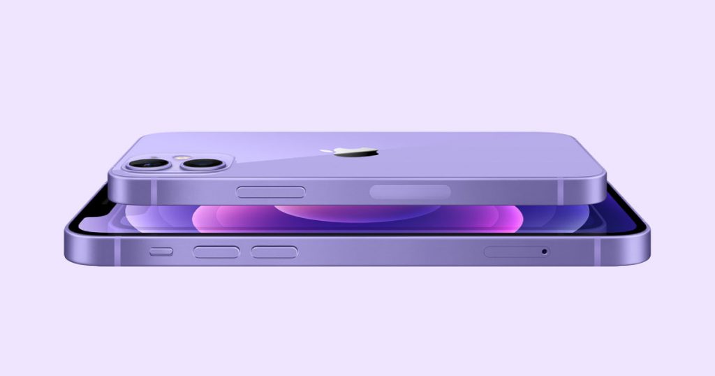 Purple iPhone 12 to AirTag