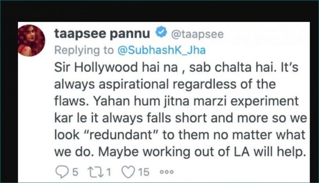 TAAPSEE PANNU NOW REACTED