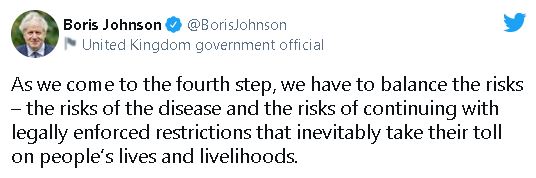 Boris Johnson on corona restrictions