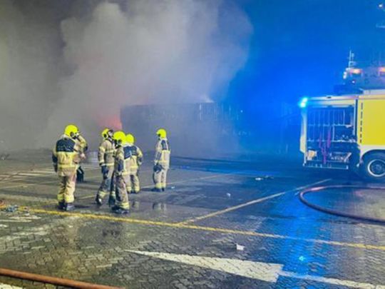 Dubai Fire erupts on ship