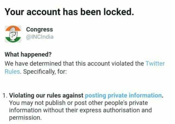 congress twitter account locked