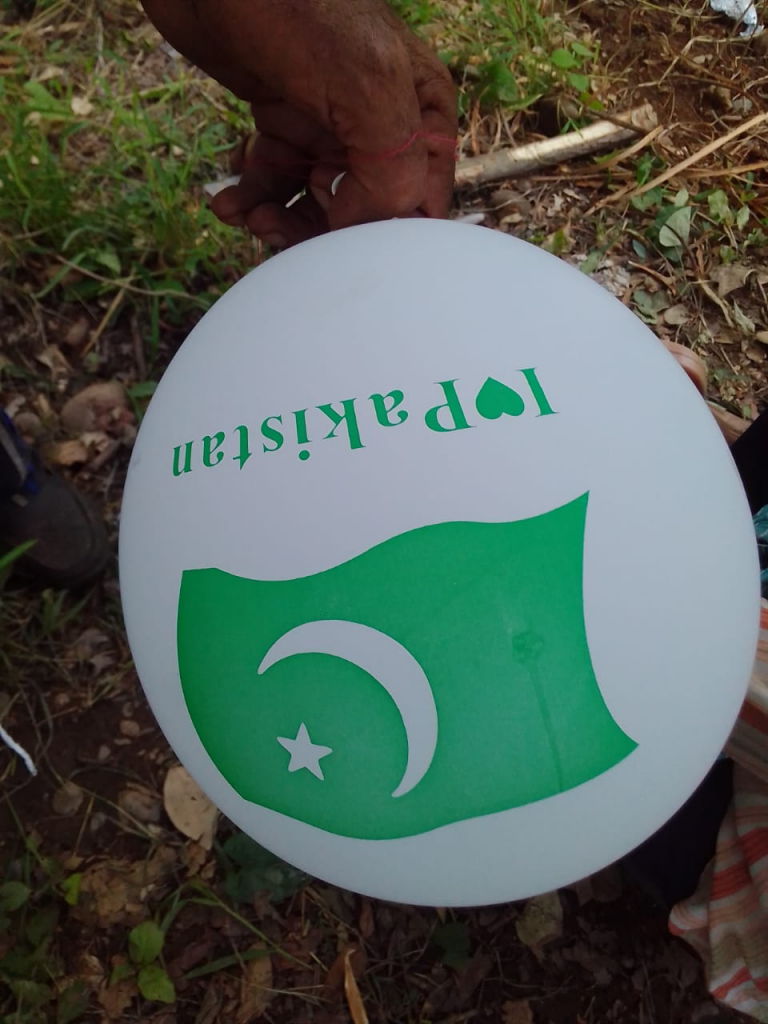 Pakistani balloon found 