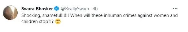 swara bhaskar tweet on