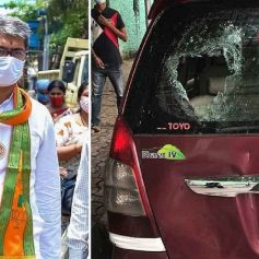 bhawinipur bypoll bjp leaders car attacked