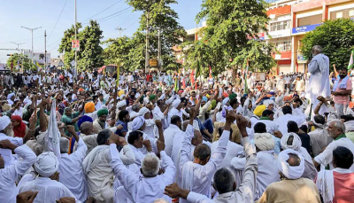 farmers protest at karnal