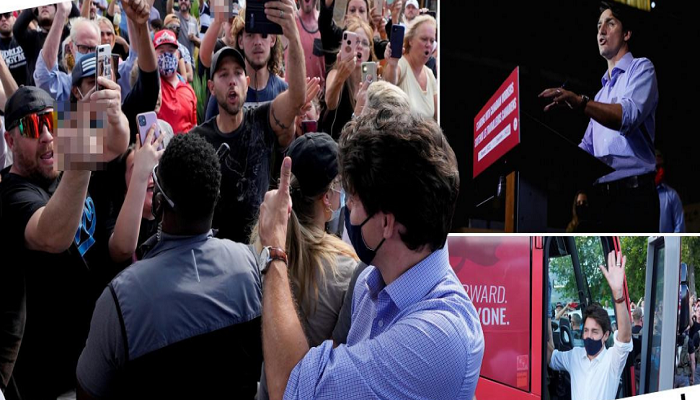 stone thrown at canadian prime minister