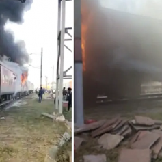 udhampur durg express coaches reported fire