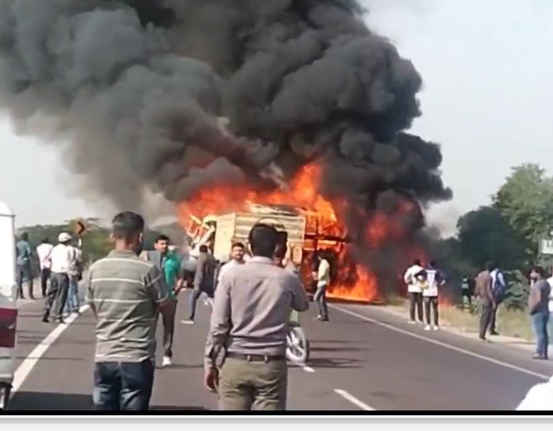 Bus and tanker collide