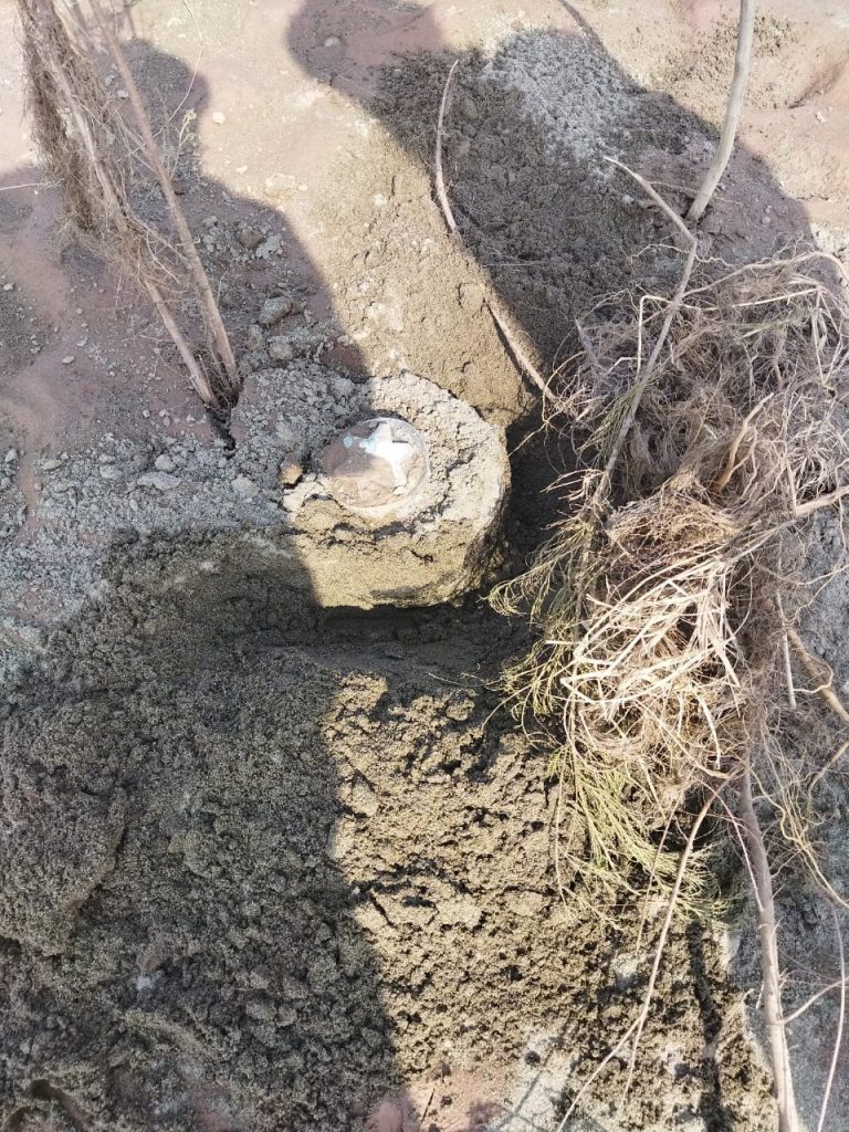 Landslide triggered by landmine