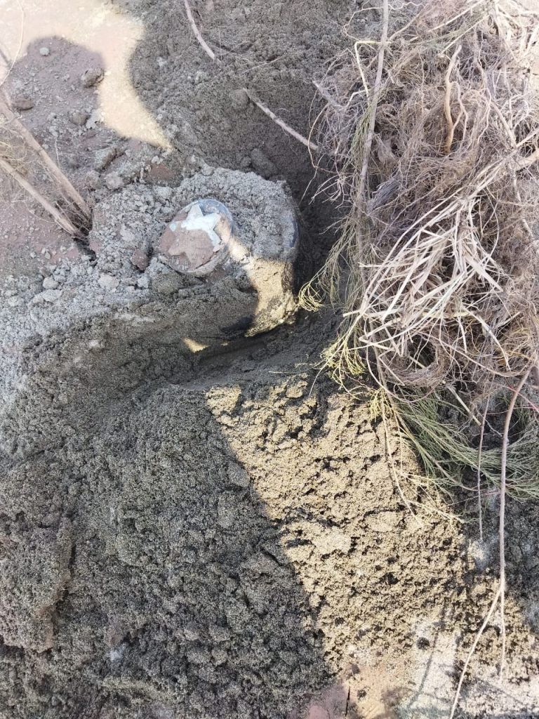 Landslide triggered by landmine