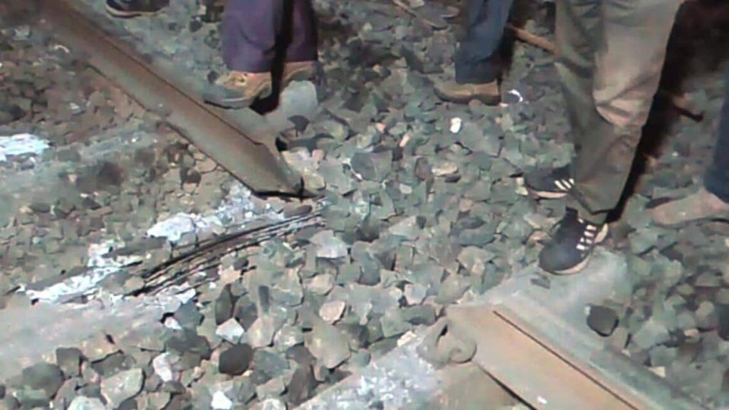 bomb blast at railway track