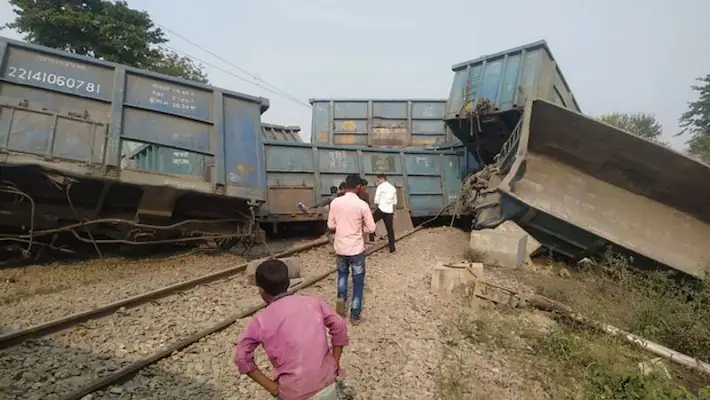 21 bogies of goods train overturned