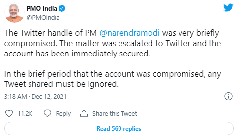 Late night PM Modi Twitter