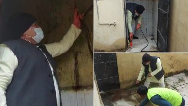 minister pradhuman singh tomar cleaned the toilet